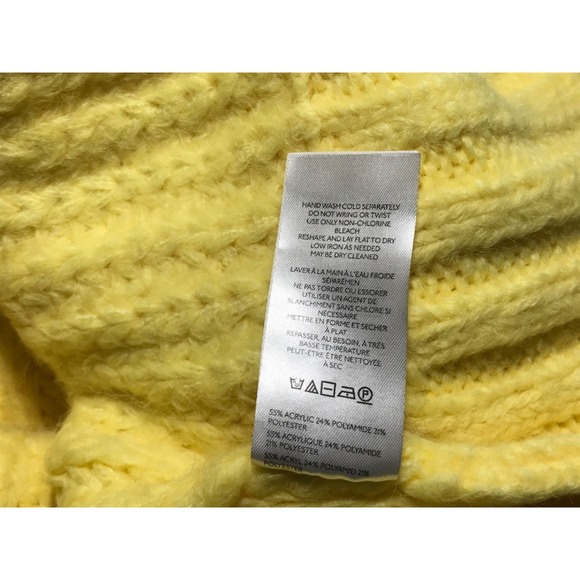 Anthropologie Pilcro Sweater Womens XL Yellow Turtleneck Chunky Knit Colorful - Picture 8 of 11
